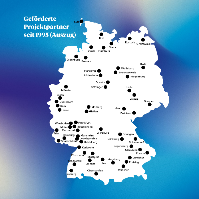 Landkarte mit Projekte der DJCLS, 2025